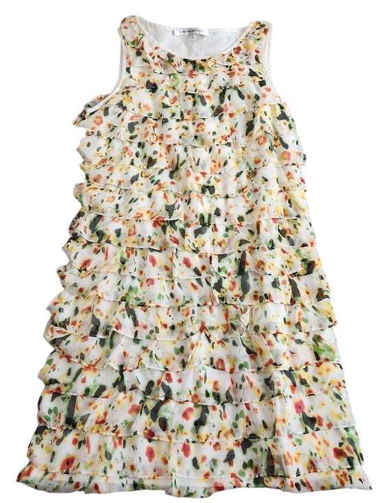 Diane Von Furstenberg Dresses & Skirts - Diane von Furstenberg DVF 100% Silk Tiered Flutter Dress Women's S Beige Floral